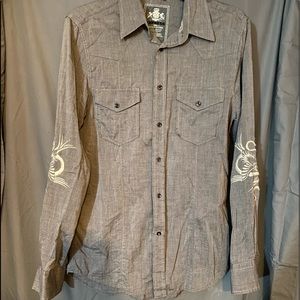 Express design studio long sleeve gray shirt S